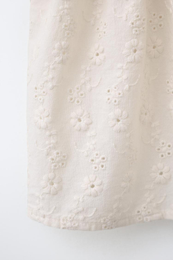 ZARA ТОП С ВЫШИВКОЙ, ЭКРЮ