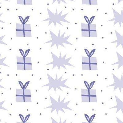 Бесшовный принт c подарками и хлопушками
