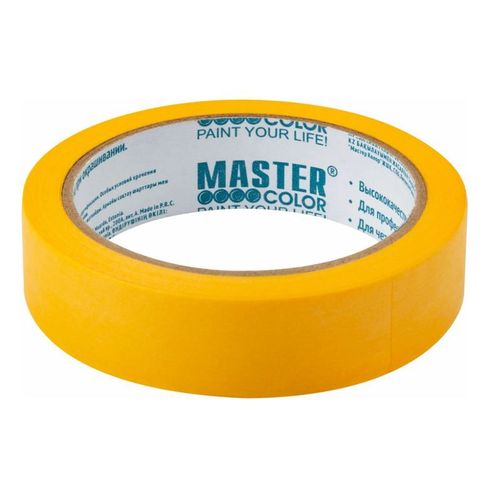 Лента малярная 24 мм 25 м для деликатных поверхностей на рисовой бумаге золотистая Master Color