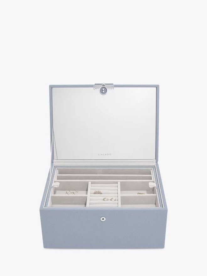 Органайзер для украшений Stackers Luxury Classic Box (Grey) (светло-голубой / Blue)