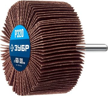 ЗУБР d 60 x 30 мм, P320, на шпильке d 6 мм, круг шлифовальный лепестковый, Профессионал (36602-320)