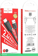 Кабель Hoco X88 Gratified Lightning 1м черный