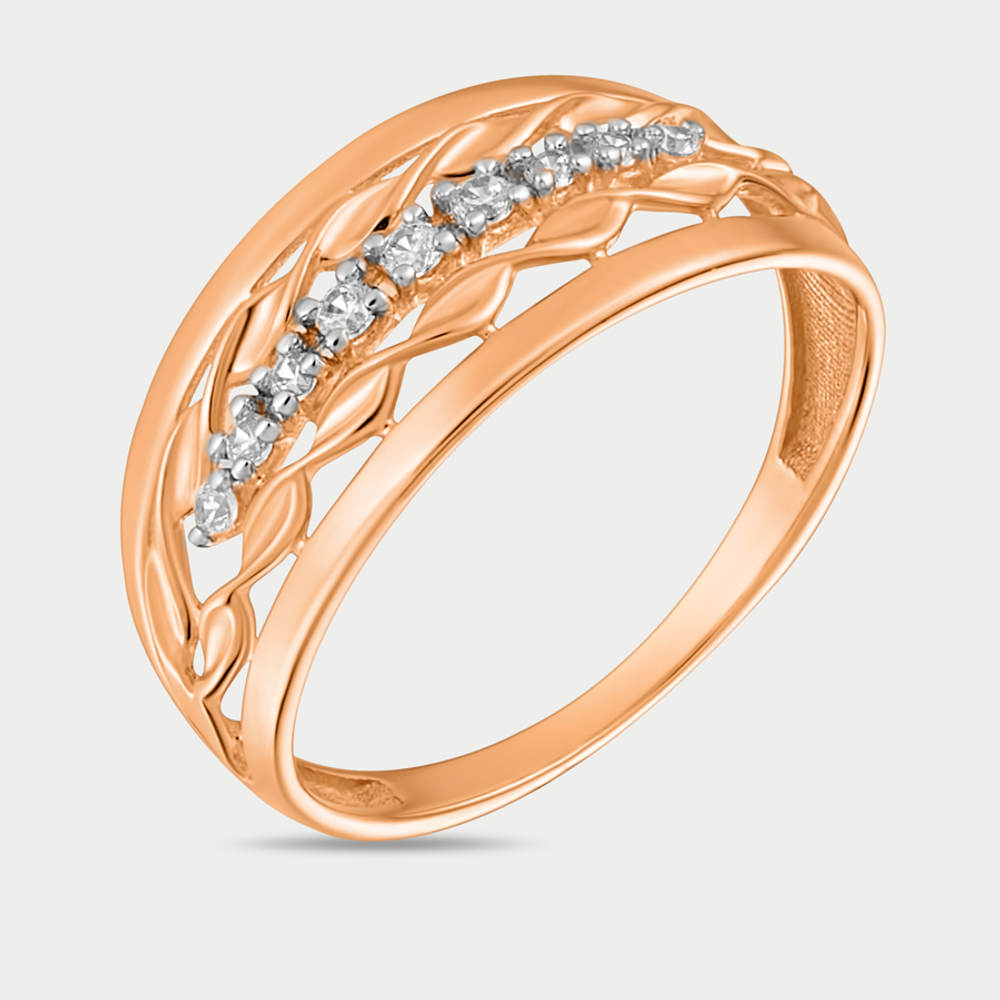 Кольцо женское из розового золота 585 пробы с фианитами (арт. 70199300)