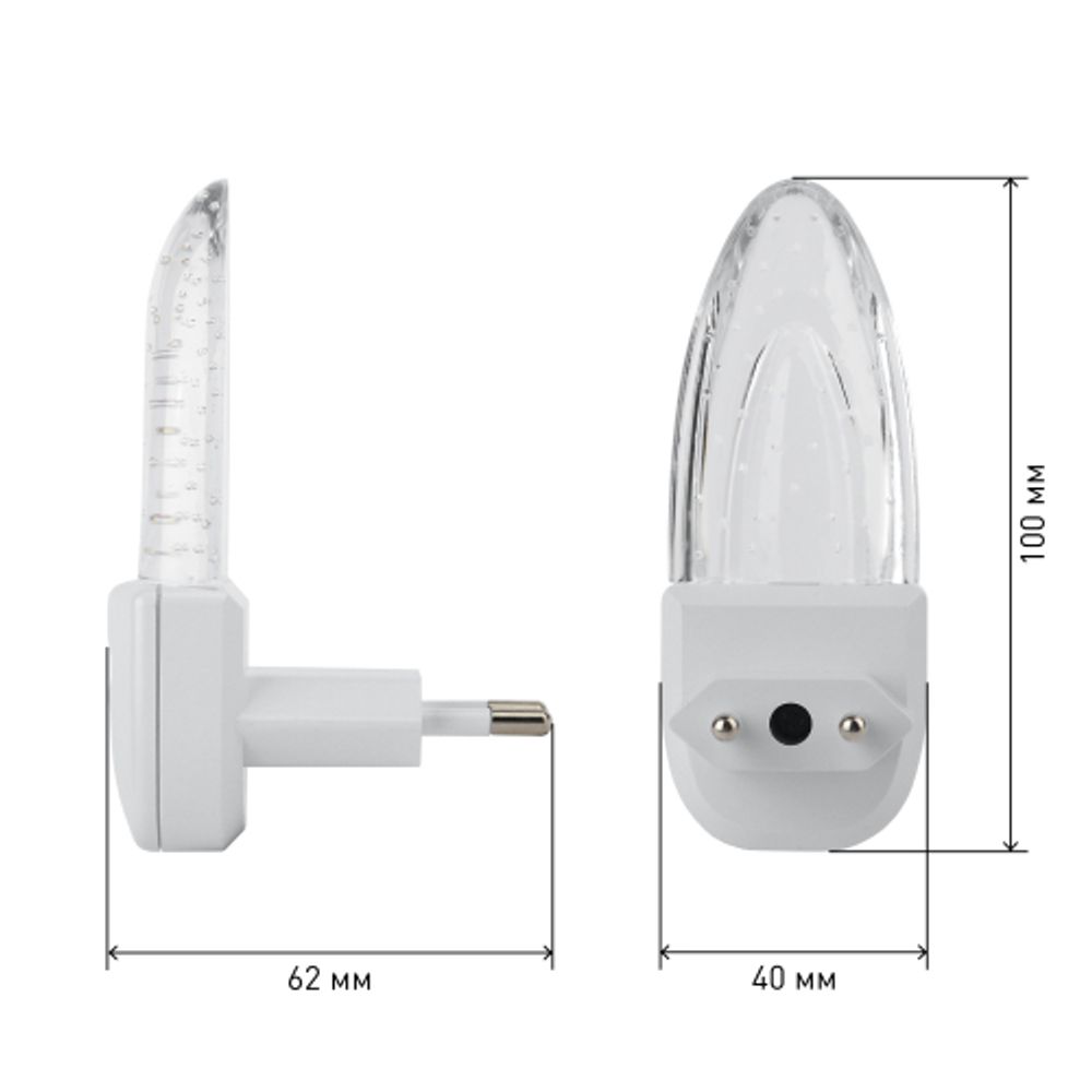 Ночник - светильник светодиодный ЭРА NN-619-LS-W в розетку с датчиком освещенности белый