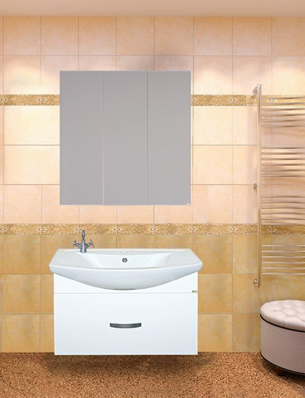 Тумба MISTY Балтика - 80 подвесная с 1 ящ. c умывальником