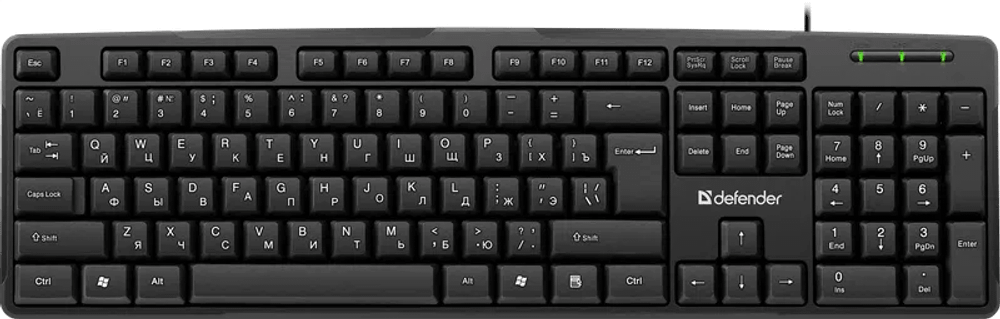 Клавиатура проводная Defender Next HB-440 (Черный), USB, ENG/RUS,стандарт, НОВИНКА!