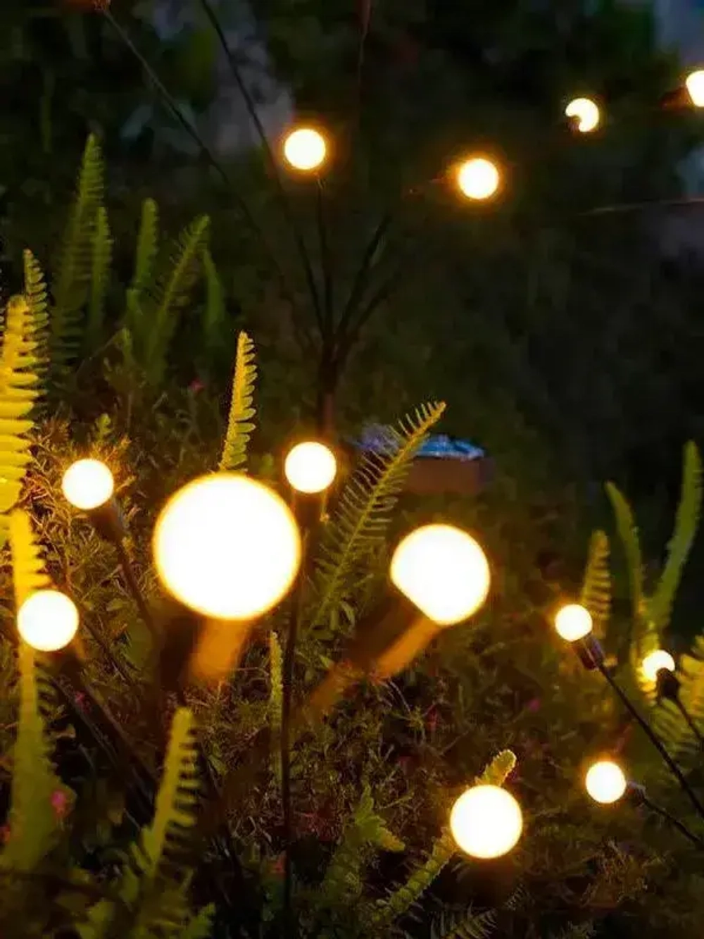 Декоративный садовый уличный светильник 6 ламп на солнечной батарее "Фонарик светлячок"