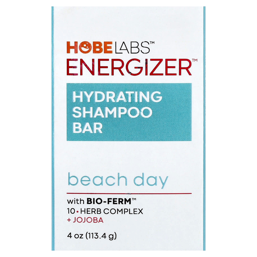 Hobe Labs, Energizer™, увлажняющий твердый шампунь, после использования, «Пляжный день», 113,4 г (4 унции)