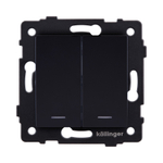 Выключатель 2-клавишный 10А/250В с LED подсветкой, черный Kollinger REA-S-008BK для Aspekt, Eleganz, Reflex