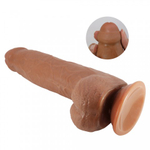 Реалистичный фаллоимитатор на присоске Draco Sliding skin (23,3*4,3 см) коричневый