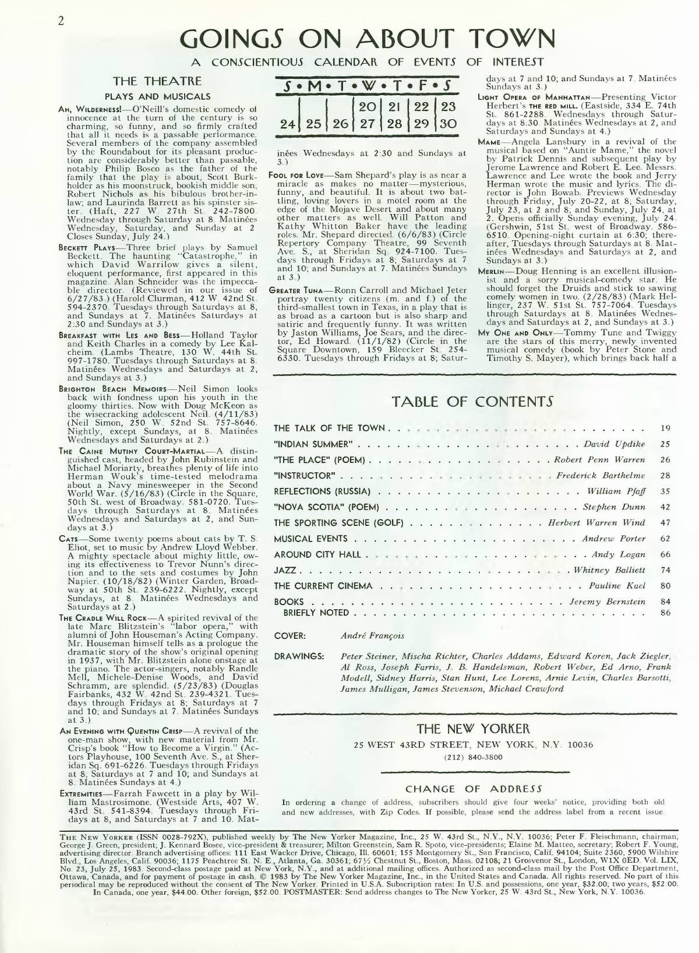 Журнал The New Yorker 25-07-1983