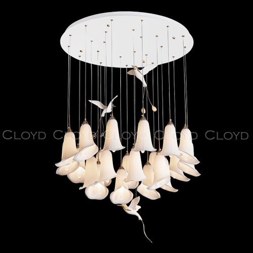 Люстра Cloyd OSANNA C21 / Ø80 см - керамика - белый (арт.11890)