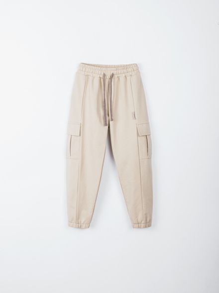 Джоггеры карго облегченные "Беж" 7+