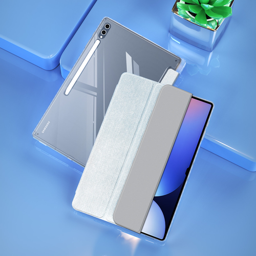 Чехол книжка синего цвета от Dux Ducis для Samsung Galaxy Tab S9 Ultra, Tab S10 Ultra и Tab S8 Ultra, серия Unid Series Case, с держателем стилуса и функцией автоматического перехода в спящий режим