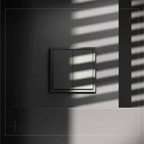 Выключатель с самовозвратом встраиваемый Voltum S70 двухклавишный 10А, (титан) VLS020606