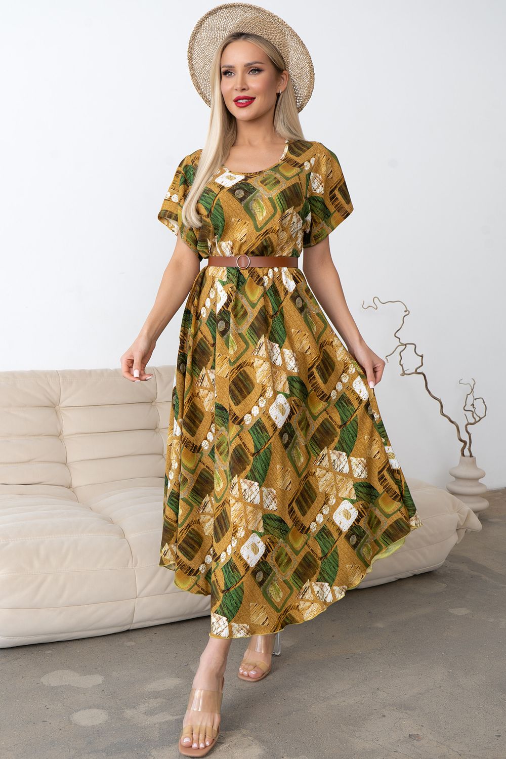 Платье Рада (горчичный) Р11-1166/10 Nikol