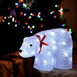 ULD-M3423-040-STA WHITE IP20 WHITE BEAR Фигура светодиодная Белый медведь. 35x22см. 40 светодиодов. Белый свет. Провод прозрачный. TM Uniel