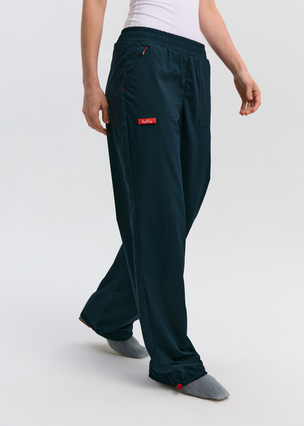 Брюки свободные медицинские женские Йошо, милано грин шёлк