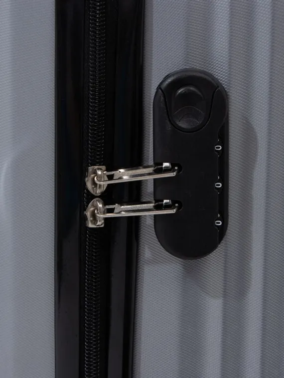 Чемодан маленький 20&quot;, кодовый замок, цвет серебряный