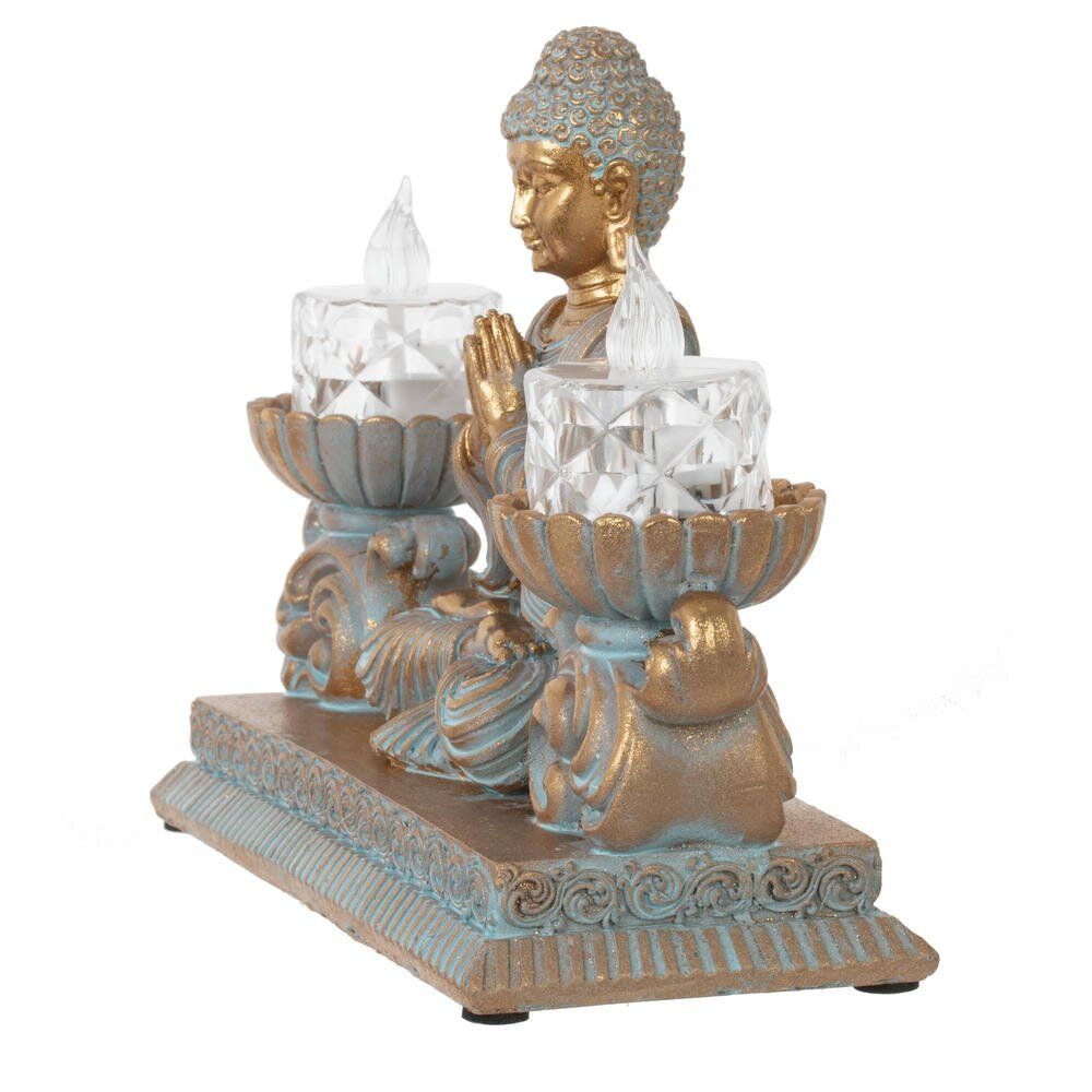 GAEM Фигурка декоративная "Будда"с 2-мя LED свечами , L21,5 W7,5 H14,5 см