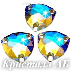Пришивной триллиант Solvo с 3 отверстиями, Кристалл АБ