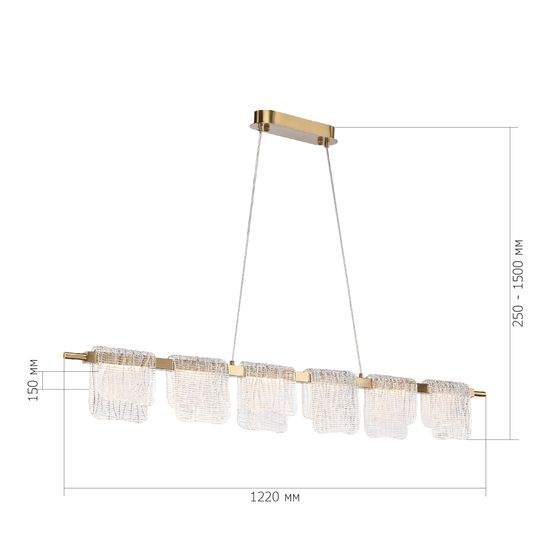 SL6021.203.36 Светильник подвесной ST-Luce золотистый/прозрачный LED 1*36W 3000K VOILE