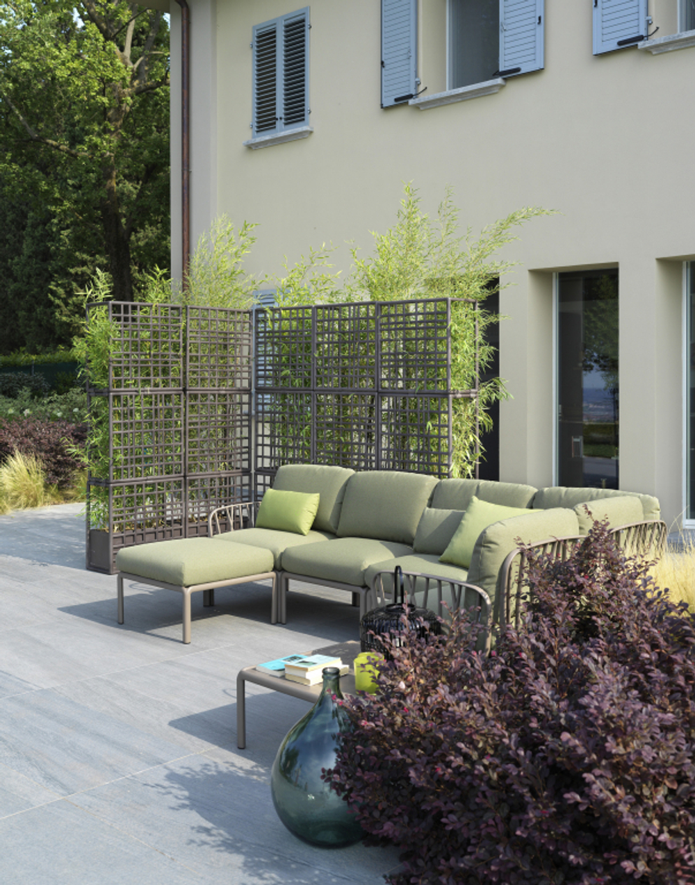 Модуль правый/левый пластиковый с подушками Nardi Komodo Elemento Terminale DS/SX, тортора, джунгли