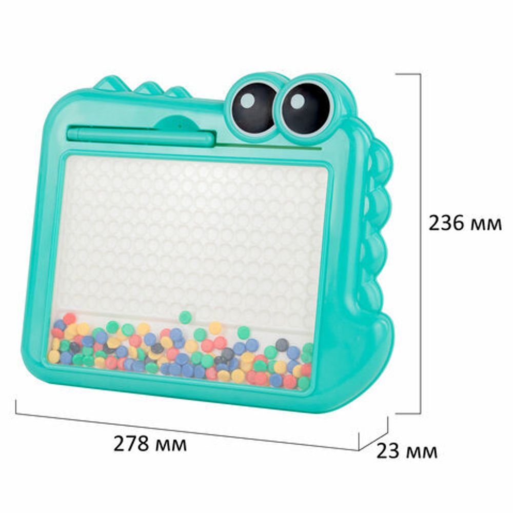 Мозаика магнитная развивающая для детей "Крокодил", стилус, 101 магнит, 10 карточек, BAMBOX, 665890