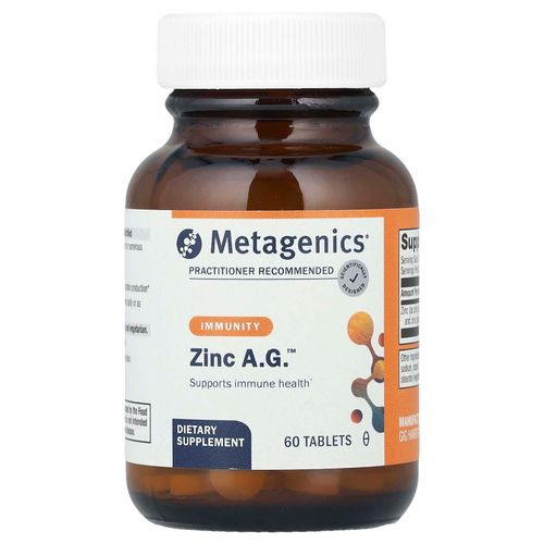 Metagenics, Zinc A.G.™, цинк, 20 мг, 60 таблеток