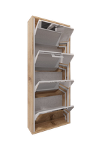 Обувница Айронори ЛАЙТ 4 МП (Дуб Вотан / Зеркало)