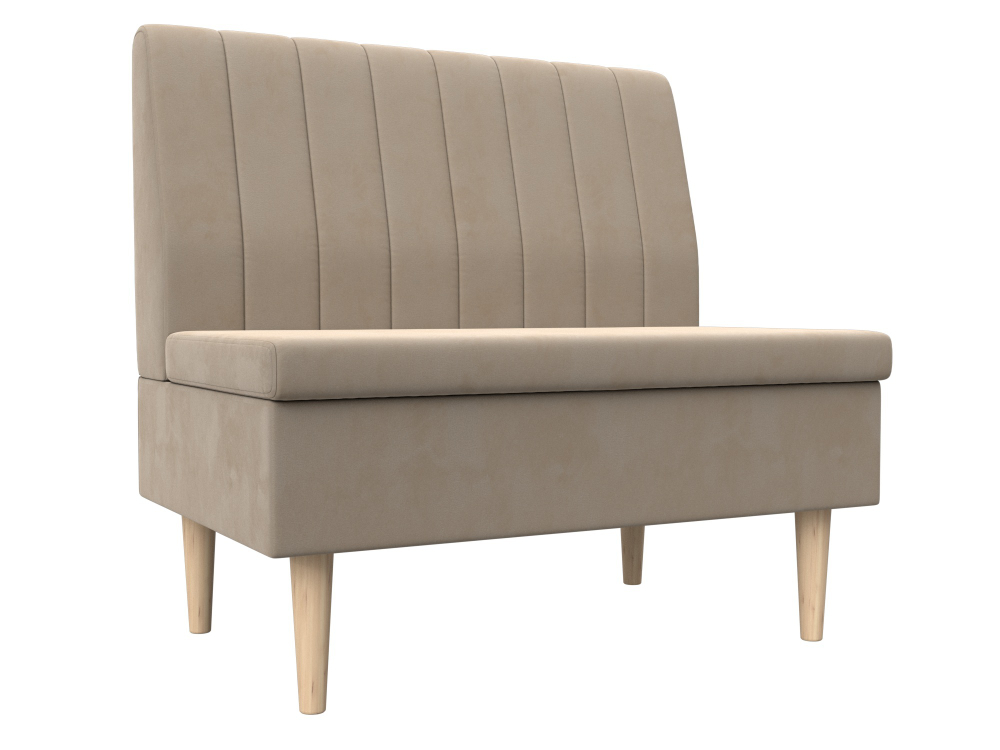 Диван прямой Мини, Бежевый, Велюр, 126039