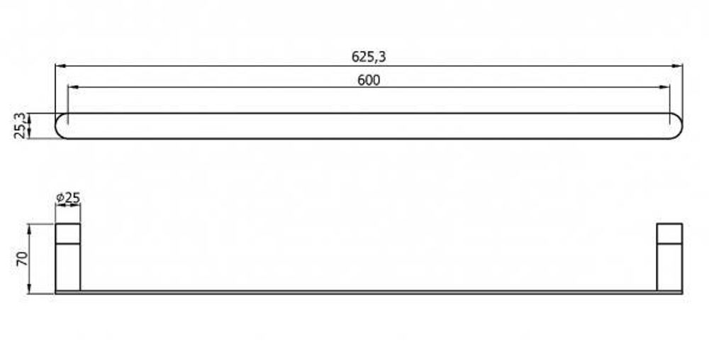 Полотенцедержатель 625 мм нерж. сталь VERONA 16870.60.G золото