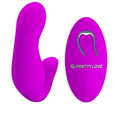 Вибромассажёр для пар с пультом ДУ (Цвет: лиловый)