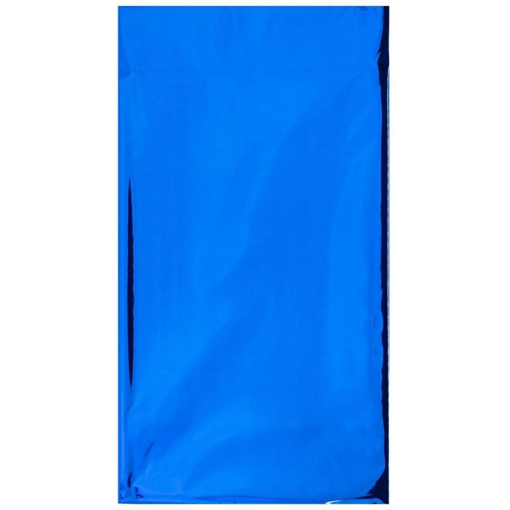 Скатерть фольгированная однотонная, Синяя, 1,3*1,8 м, 1 шт.