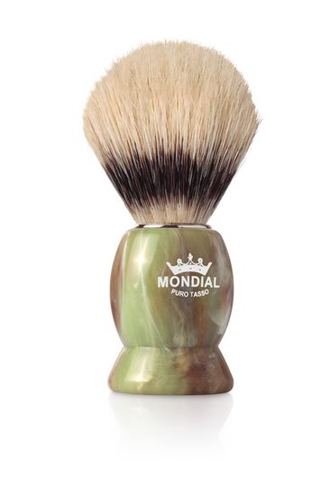 Помазок для бритья Mondial, пластик, свиной ворс, рукоять - цвет оникса