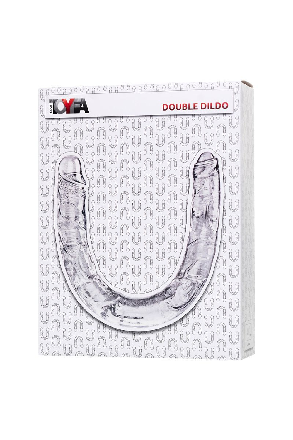 Двусторонний фаллоимитатор Toyfa Basic Double Dildo, 40 см, прозрачный