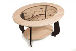 Стол журнальный СЖ-25 с рисунком Р-4 венге/дуб