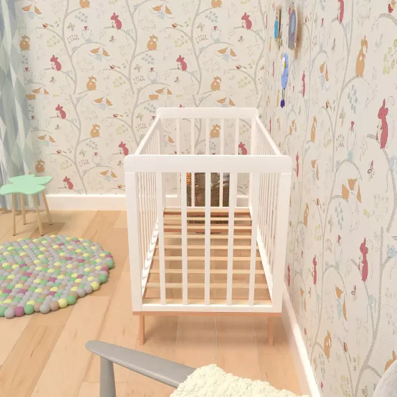 Детская кроватка с продольным маятником Incanto Anniken Белая/бук