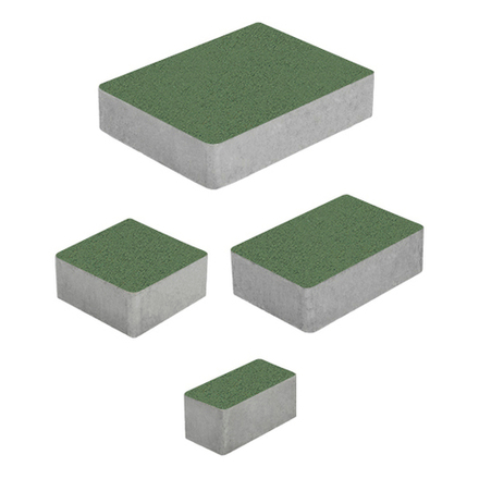 Тротуарная плитка МЮНХЕН - Стандарт Зеленый, комплект из 4 видов плит