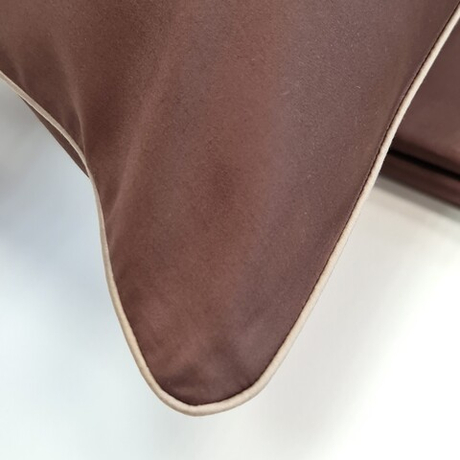 Постельное белье 2 спальное евро макси Сlaire&Caroll Lune коричневое с бежевым кантом