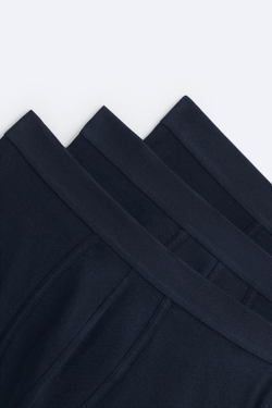 ZARA НАБОР ИЗ ТРЕХ БАЗОВЫХ ТРУСОВ-БОКСЕРОВ, МОРСКОЙ СИНИЙ