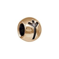 Шарм с руной Альгиз - бусина для браслета из бронзы