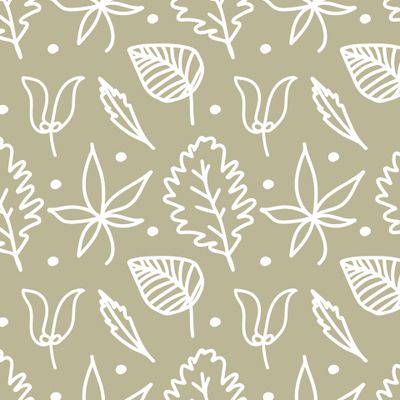 Бесшовный принт c осенней ботаникой