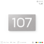 Номер на дверь квартиры 107, табличка на дверь для офиса, кабинета, аудитории, склада, голубой 120х70 мм, Айдентика Технолоджи