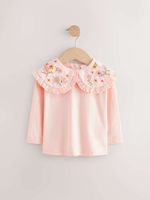 Лонгслив с воротником для девочки Next E71-140, Персиковый