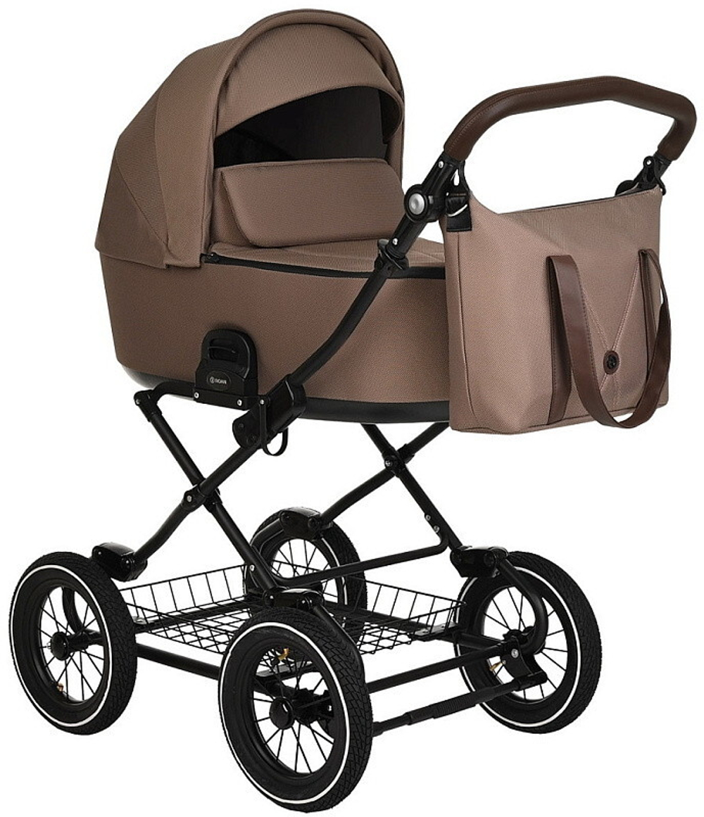 Детская коляска Roan Bass Next Classic d12 3 в 1 с автокреслом Tutis Elo Black RCL265/1 Raisin Mood