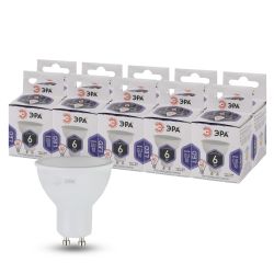 Лампа светодиодная ЭРА STD LED MR16-6W-860-GU10 6Вт софит холодный дневной свет GU10
