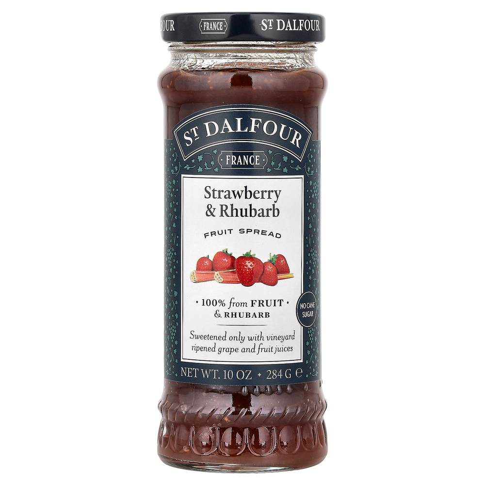 St. Dalfour, Strawberry & Rhubarb, Deluxe Strawberry & Rhubarb Spread,  10 oz (284 g)