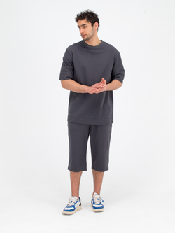 Костюм хлопковый с шортами. Графит