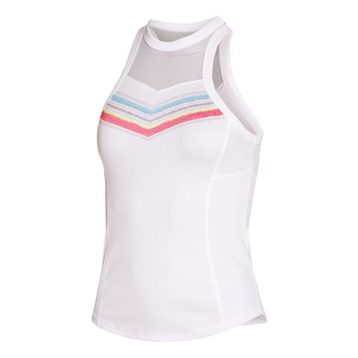 Женская теннисная майка Lucky in Love Sahara Tank Top Women - White, Multicoloured